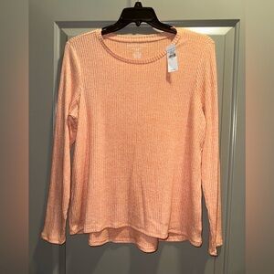 American Eagle Outfitters Coral Ribbed Blouse
